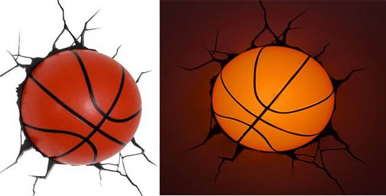 Lámpara 3D con forma de balón de baloncesto