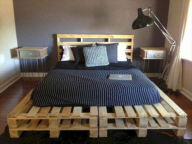 Inodoro tal vez Lustre 20 camas hechas con paléts de madera.