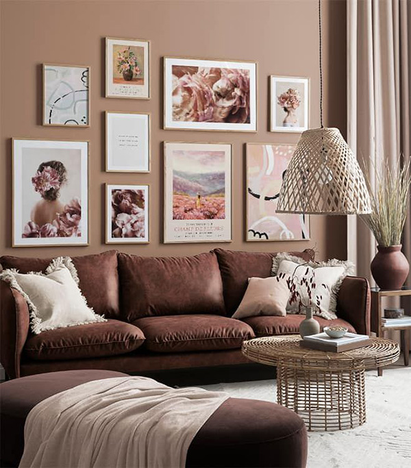 25 composiciones de cuadros para la pared del sofá - Mil Ideas de Decoración