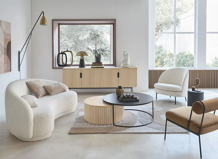 Muebles tendencia con curvas