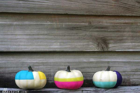 Decora tus calabazas para Halloween color block