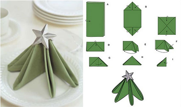 15 maneras decorativas de doblar servilletas de tela  Servilletas de tela,  Arreglos de mesa de navidad, Decoración de mesas navideñas