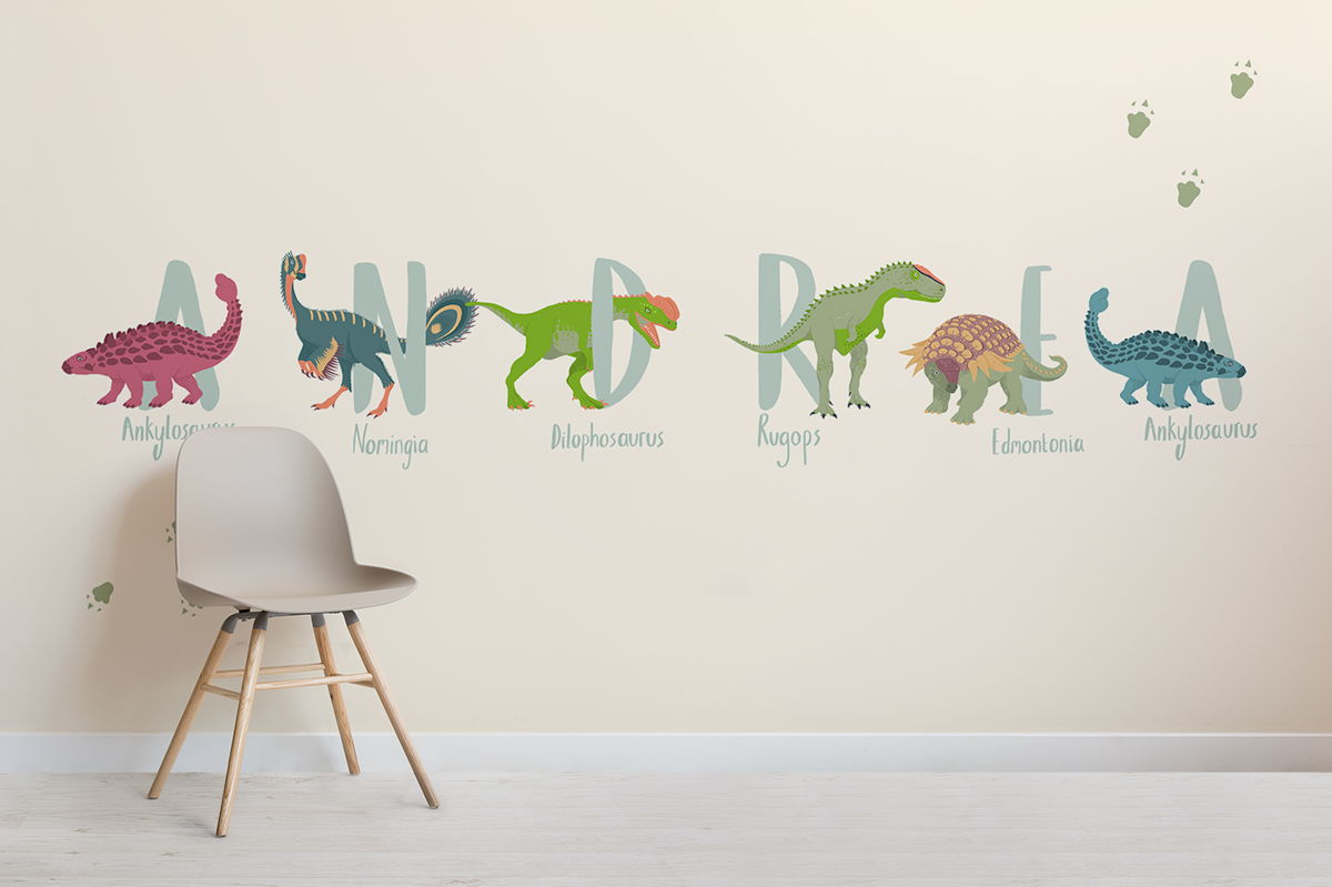 Papeles pintados infantiles educativos de dinosaurios